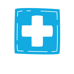 Obraz premium Hand Drawn Health Cross Symbol