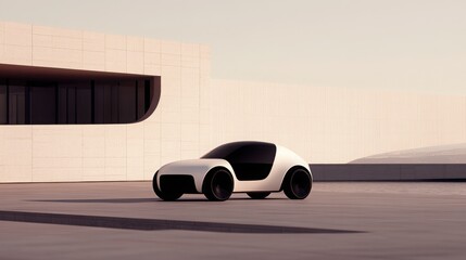 Obraz premium Futuristic electric car concept in minimalistic style