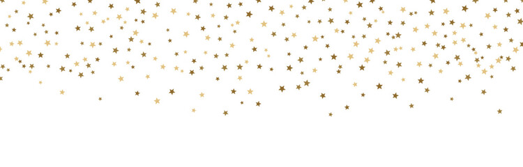 Seamless golden confetti stars background