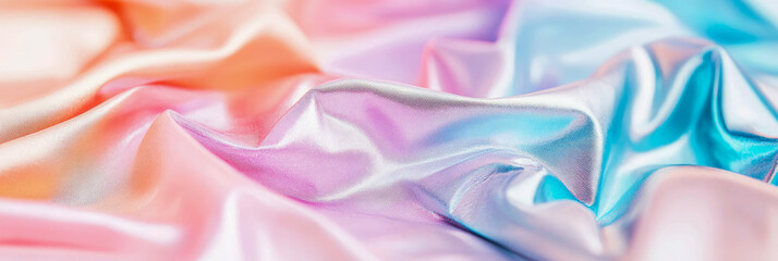 Obraz premium Pastel iridescent silk fabric folds