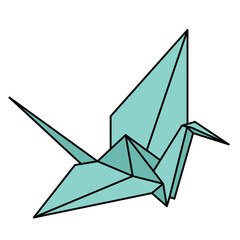 Origami birds line drawing vector. vector illustration.
