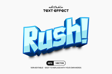 Rush 3d text effect style