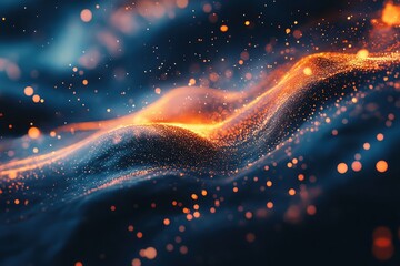 Abstract design of neural pathways glowing in a digital space, symbolizing the connection of AI and human cognition