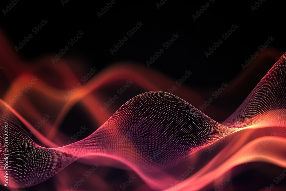 Poster abstract glowing lines and data patterns representing the flow of digital information in a tech-driv