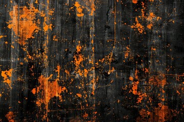 Photo of Black and orange rust metal surface. Background texture for backdrops or mapping