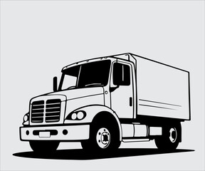 Fototapeta premium truck silhouette on a gray background. vector illustration for your design