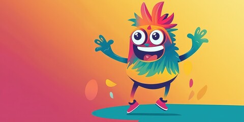 A colorful vector character illustration with scalable details for flexibility in designs.