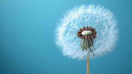 Fototapeta premium Dandelion seed head, macro photography, delicate details, soft lighting