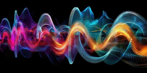 Fototapeta premium A concept image of consistency using synchronized gears or uniform waveforms.