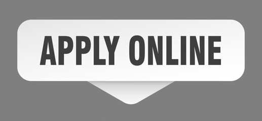 apply online sticker. apply online sign isolated on gray background