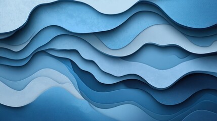 Fototapeta premium Abstract blue layered waves background design