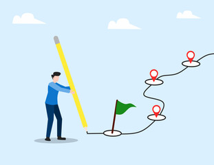 person with a pencil business target