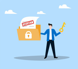 businessman with a briefcase secret and confidental file