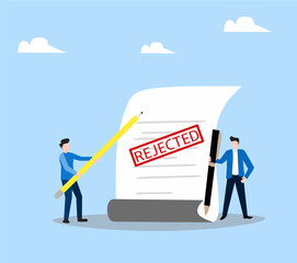 business person with a graphic rejected  letter