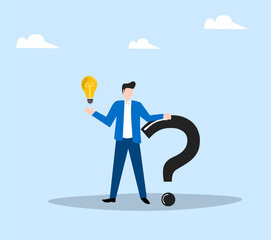 businessman with question mark