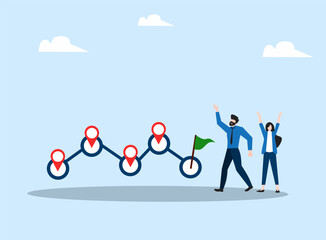 social network concept illustration business people team work