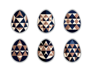 Polygonal Egg Set with Geometric Pattern