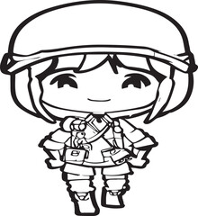 soldier character kawaii