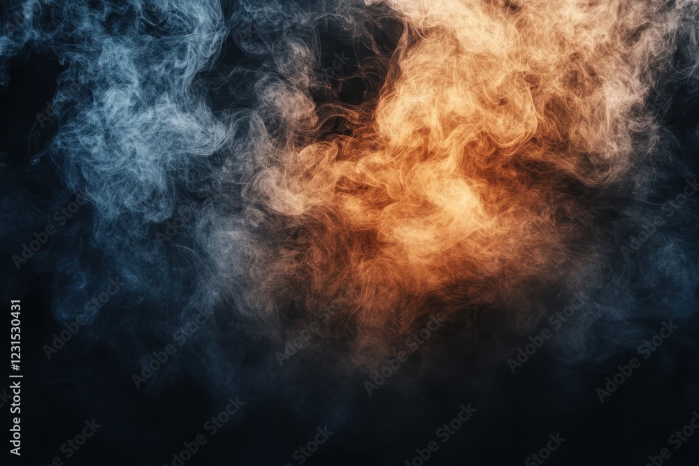 Poster dark background with smoky textures and swirls for dramatic visual impact and design elements