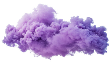 Fototapeta premium Purple smoke cloud is floating on transparent background