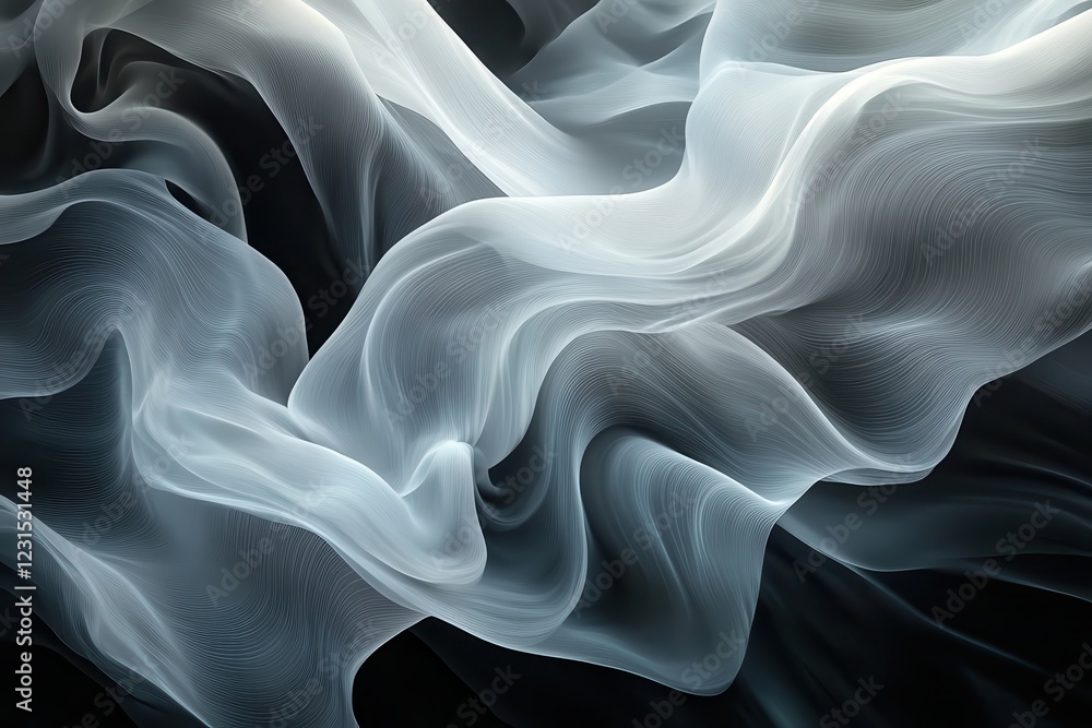 Poster black and white abstract background featuring wavy patterns and textures for design and creative pro