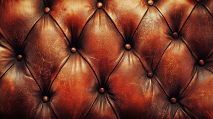 Rich Brown Leather Upholstery Texture Detail