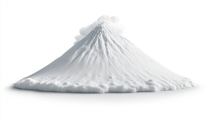 Majestic Snow-Capped Mountain with Cloud Cover in Clear Sky
