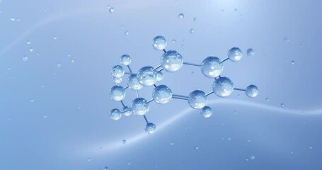 Phenethylamine rotating molecular structure, 3d model of alkaloid, looped video