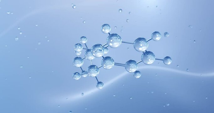 Phenethylamine rotating molecular structure, 3d model of alkaloid, looped video