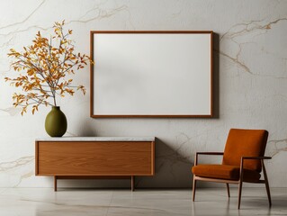 Elegant Modern Living Room Decor with Minimalist Furniture and Stylish Wall Art for Home Interior Inspiration