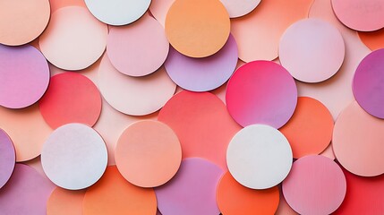 Overlapping pastel circles in various shades of pink and orange