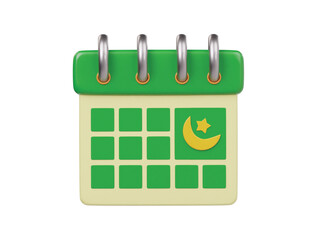 Ramadan calender icon 3d render illustration