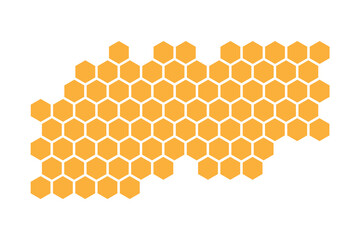 Propolis Honeycomb pattern icon. Honeycomb structure logo. Honey, pollen, wax, parchment and bee products. Stock vector illustration isolated on a white background.