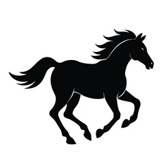 horse silhouette isolated on white