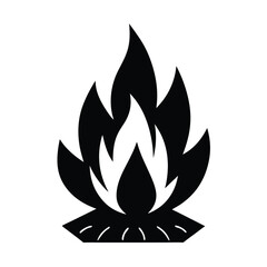 Bonfire silhouette design for camping and outdoor fun