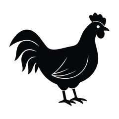 Chicken pecking the ground silhouette design for farm life
