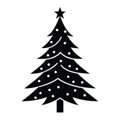 Christmas tree silhouette design for holiday decoration
