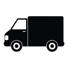Delivery truck silhouette design for logistics and transportation services