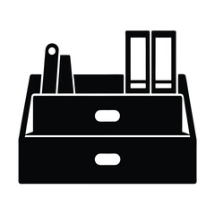 Desk organizer silhouette design for office and productivity