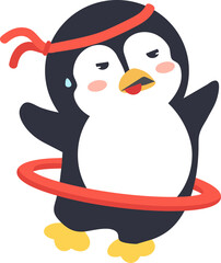 Penguin exercising to stay fit