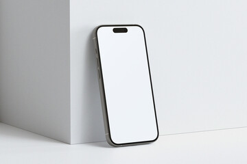 Smartphone with blank screen phone mockup for your design isolated