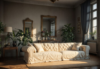 Fototapeta premium living room with a fireplace