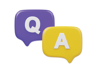 Qa icon 3d render illustration