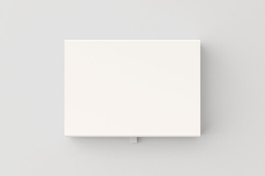 Closed magnetic gift box with paper mockup 3d rendering