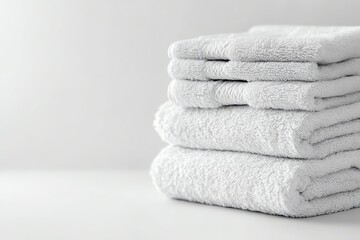 Soft White Towels: A Stack of Luxurious Bath Textiles