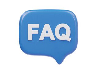 Faq icon 3d render  illustration