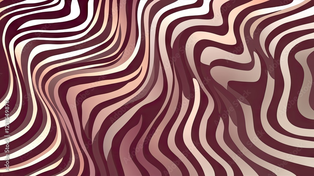 Leinwandbilder flowing lines of warm tones in shades of maroon and cream create an abstract texture with depth, emp