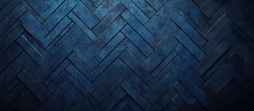 Dark blue chevron zigzag texture surface with a deep contrasting pattern ideal for backgrounds showcasing depth and unique visual appeal