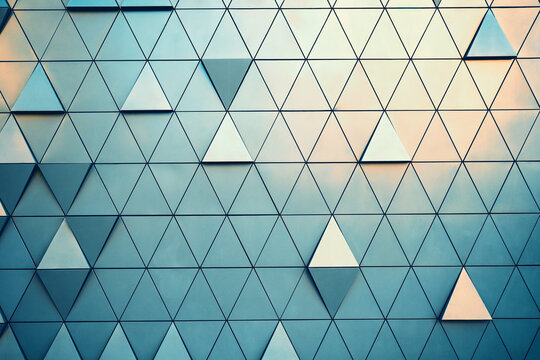 Geometric wall background with triangles.