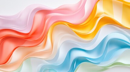 Obraz premium Abstract Pastel Waves Flowing Design